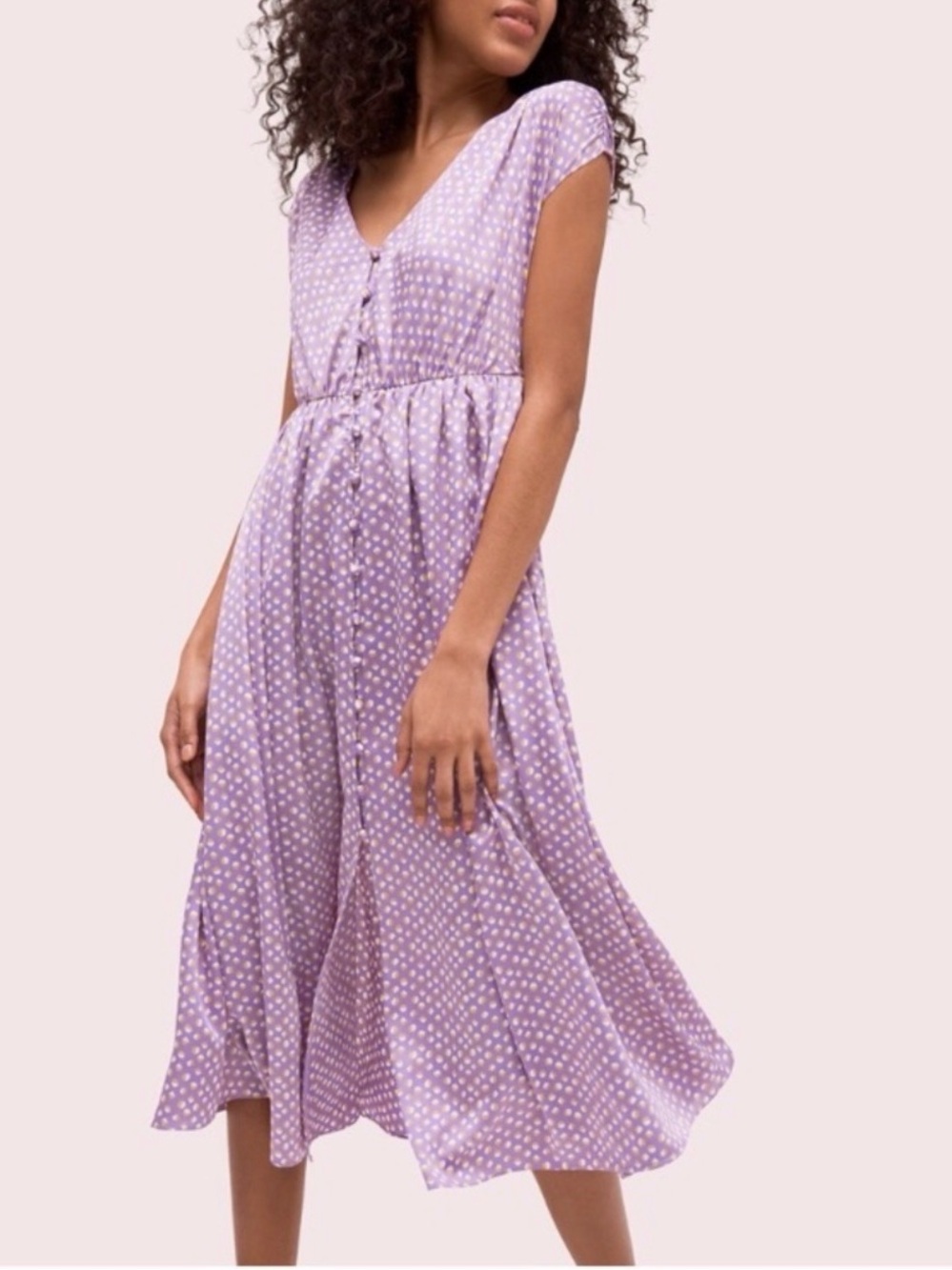 Kate Spade New York Geo Dot Satin Midi Dress 8